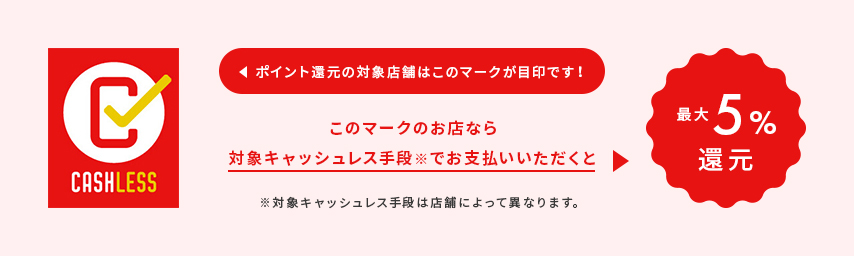 ポイント還元の対象店舗はこのマークが目印