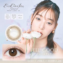 エバーカラー ワンデー ナチュラル モイストレーベル UV フィールグッド 20枚入り（×2箱）
